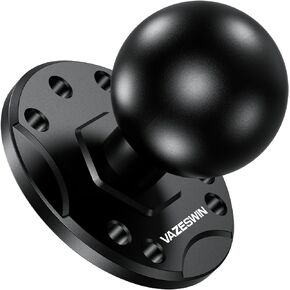 1.5" Ball Mount with Aluminum Alloy Round Plate, Universal Electronic Device Mounting Base with AMPS Holes for Garmin, Lowrance, Humminbird, for RAM Mounts, Scotty C Size Double Socket Arms