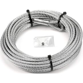 WARN 100973 Service Part - Wire Winch Rope Replacement Kit, Fits: VRX and AXON Winches - 1/4" x 50'