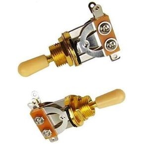 Metric 3 Way Short Straight Guitar Toggle Switch Pickup Selector for Epiphone Les Paul Electric Guitar,Gold Top with Cream Tip(Pack of 2) in Kuwait