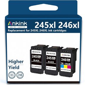Ankink Compatible Ink Cartridge Replacement for Canon 245XL 246XL (Black Color 3-Pack) PG 245 CL 246 XL for MX490 TR4520 TS3322 TR4522 TR4500 TS3122 TS3300 MX492 MG2522 TS3100 TS3320 MG2500 Printer