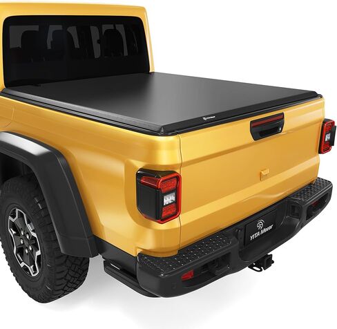 غطاء سرير شاحنة ناعم ثلاثي الطي من YITAMOTOR متوافق مع 2020 2021 2022 2023 2024 Jeep Gladiator JT مع نظام السكك الحديدية Trail in Kuwait