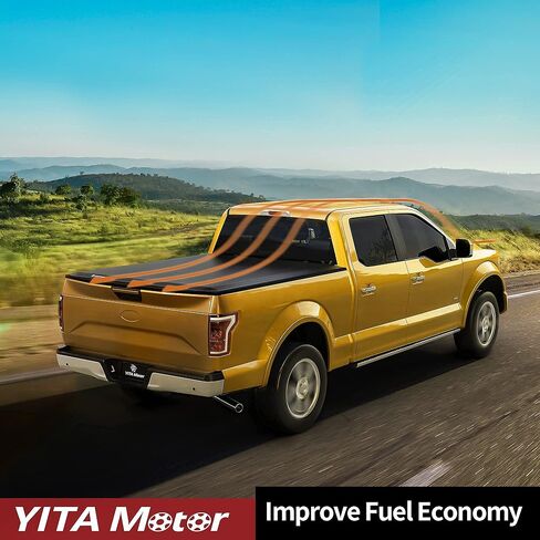 غطاء سرير شاحنة ناعم ثلاثي الطي من YITAMOTOR متوافق مع 2020 2021 2022 2023 2024 Jeep Gladiator JT مع نظام السكك الحديدية Trail in Kuwait