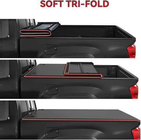YITAMOTOR Soft Tri-fold Truck Bed Tonneau Cover Compatible with 2020 2021 2022 2023 2024 Jeep Gladiator JT w/ or w/o Trail Rail System in Saudi Arabia