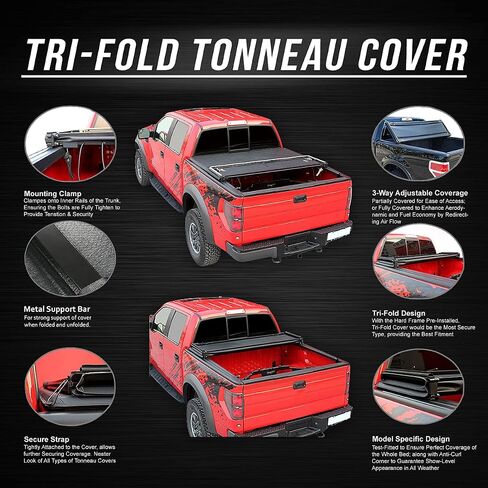 غطاء سرير ناعم ثلاثي الطي من DNA Motoring TTC-TRISOFT-040 متوافق مع سرير 94-04 S10 / Sonoma بطول 6 أقدام in Saudi Arabia