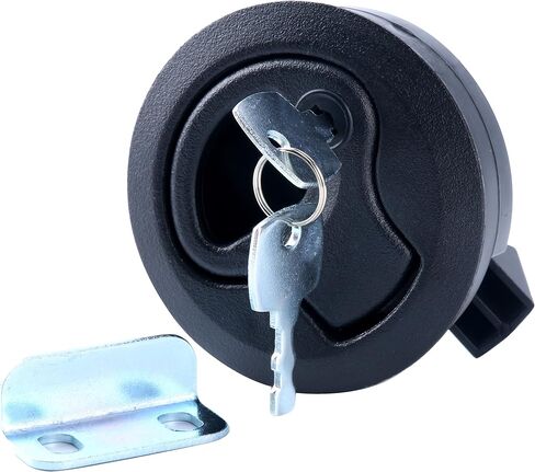 Amarine Made 2" Flush Pull Slam Latch for Boat Deck Hatch 1/4" Door Locking Style-Black (1-Pack) in Saudi Arabia