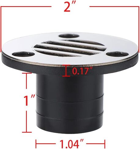 VTurboWay 2 قطعة من النايلون مع غطاء تقليم 316 SS مقاس 53 × 30 مم لتصريف أرضية القارب مناسب لمستلزمات تصريف سطح اليخوت وقوارب الكاياك، أسود، براغي تثبيت مجانية in Saudi Arabia