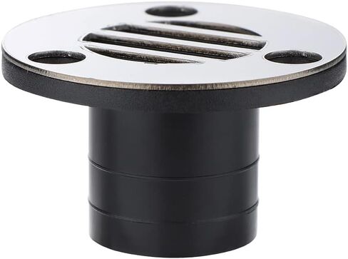 VTurboWay 2 قطعة من النايلون مع غطاء تقليم 316 SS مقاس 53 × 30 مم لتصريف أرضية القارب مناسب لمستلزمات تصريف سطح اليخوت وقوارب الكاياك، أسود، براغي تثبيت مجانية in Saudi Arabia