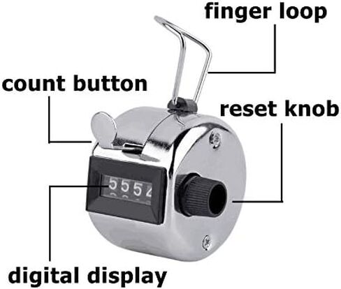 Pack of 6 Hand Tally Counter 4 Digit Mechanical Palm Click Number Counter Handheld Counter Clicker with Nylon Lanyard in Kuwait