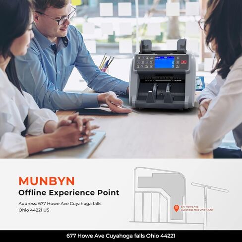 MUNBYN Money Counter Machine Mixed Denomination, Built-in Printer Mixed Denomination Money Counter, Value Counting Bill Counter, Serial Number, Multi Currency, 2CIS/UV/IR/MG/MT Counterfeit Detection in Saudi Arabia