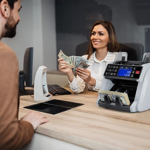 MUNBYN Money Counter Machine Mixed Denomination, Built-in Printer Mixed Denomination Money Counter, Value Counting Bill Counter, Serial Number, Multi Currency, 2CIS/UV/IR/MG/MT Counterfeit Detection in Saudi Arabia