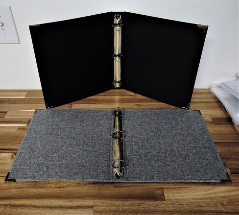 مفرش كتب Fernweh4u Premier مكون من 3 حلقات مقاس 10.25 بوصة × 11.5 (عبوتان) - ألوان سوداء ورمادية - مثالية للفصول الدراسية والعمل التجاري والتنظيم in Kuwait