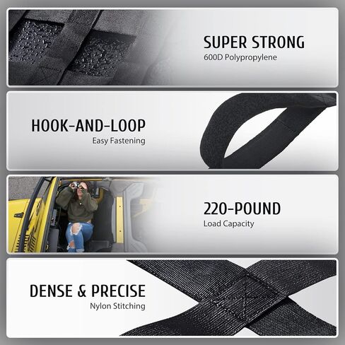Orion Motor Tech Mesh Cargo Net 2 Pack، أرجوحة على السطح متوافقة مع 1987-2022 Jeep Wrangler YJ TJ JK JL & Gladiator JT Jeep Wrangler Hammock Top Net 4 أبواب و2 باب in Saudi Arabia
