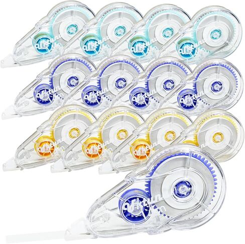 شريط تصحيح Whiteout عدد 12 أداة توزيع نظيفة وسهلة الاستخدام لإجراء تصحيحات فورية بطول 45.9 قدم لإدارة المكتب وتدوين الملاحظات وتدوين العلامات وصياغة سجل القصاصات in Kuwait