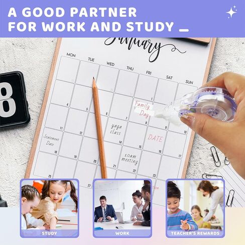 شريط تصحيح Whiteout عدد 12 أداة توزيع نظيفة وسهلة الاستخدام لإجراء تصحيحات فورية بطول 45.9 قدم لإدارة المكتب وتدوين الملاحظات وتدوين العلامات وصياغة سجل القصاصات in Kuwait