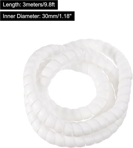MECCANIXITY Spiral Tube Wrap Cable Management Sleeve 9.8ft 40mm ID Flexible PP Cord Organizer for Computer Wire Power Cable Gas Pipe Black in Saudi Arabia