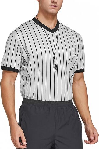ChinFun Men's V-Neck Basketball Referee Shirt Official Ref Shirt Umpire Jersey in Saudi Arabia