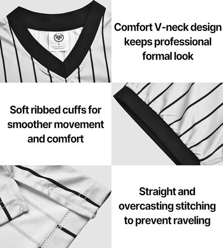ChinFun Men's V-Neck Basketball Referee Shirt Official Ref Shirt Umpire Jersey in Saudi Arabia