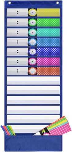 Daily Schedule Pocket Chart,Class Schedule with 13 Cards,13+1 Pockets in Saudi Arabia