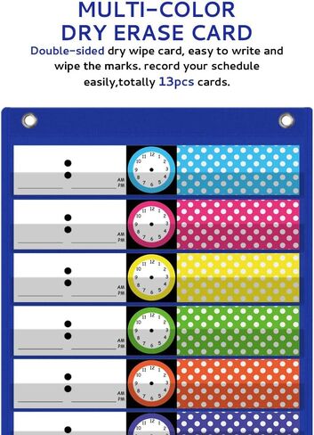 Daily Schedule Pocket Chart,Class Schedule with 13 Cards,13+1 Pockets in Saudi Arabia