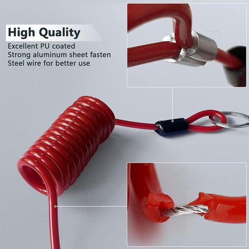 6 Ft Breakaway Cable Trailer Safety Rope RV Stainless Steel Spring Towing Coiled Wire Trailer Brake Cable for RV Trailer Emergency in Saudi Arabia