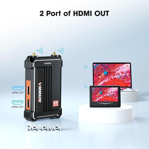 نظام نقل فيديو لاسلكي، جهاز إرسال واستقبال HDMI لاسلكي 4K، نطاق لوس 490 قدم، زمن استجابة 0.1 ثانية، يدعم نقل 60 ميجابت في الثانية 2.4/5 جيجا، حتى 1TX و4RXs. in Saudi Arabia