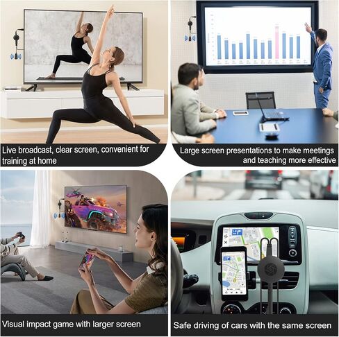 Miracast Dongle، محول دونجل عرض HDMI لاسلكي، محول انعكاس الشاشة لأجهزة i-Phone، i-Pad، Android، الكمبيوتر اللوحي، الكمبيوتر المحمول، نافذة إلى HDTV/شاشة/جهاز عرض، Miracast متوافق، Air Play، DLNA in Kuwait