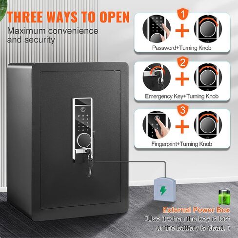 VEVOR Safe, 0.5 Cubic Feet Home Safe, Steel Security Safe with Digital Keypad and 2 Keys, Wall-Mounted Cabinet Safe Protect Cash, Gold, Jewelry, Documents for Home, Hotel, 13.8 x 9.8 x 9.8 inches in Saudi Arabia