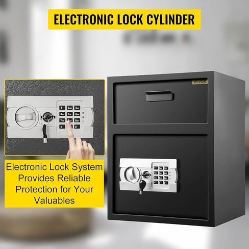VEVOR Safe, 0.5 Cubic Feet Home Safe, Steel Security Safe with Digital Keypad and 2 Keys, Wall-Mounted Cabinet Safe Protect Cash, Gold, Jewelry, Documents for Home, Hotel, 13.8 x 9.8 x 9.8 inches in Saudi Arabia
