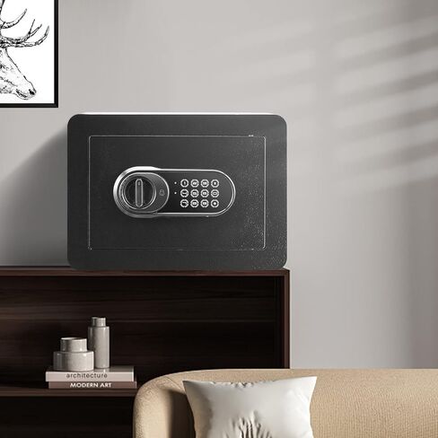 آمنة، 2.2 قدم مكعب، آمنة للمنزل، آمنة من الفولاذ مع بصمة الإصبع، لوحة مفاتيح رقمية و6 مفاتيح، خزانة آمنة مع حقيبة كبيرة مقاومة للحريق، تحمي النقود والذهب والمجوهرات والمستندات، 15.8 × 13 × 23.6 بوصة in Kuwait
