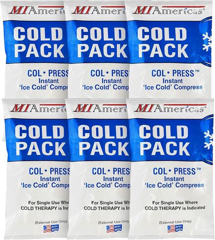 Instant Ice Cold Packs for Injuries (5" x 8.5") 6 Pack Disposable Ice Packs for Cold Therapy Pain Relief, Swelling, Inflammation, Sprains, and Toothache, Excellent Cold Packs for Athletes and Outdoor in Saudi Arabia