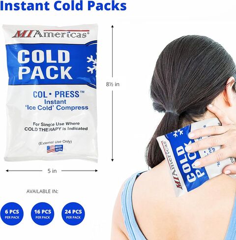 Instant Ice Cold Packs for Injuries (5" x 8.5") 6 Pack Disposable Ice Packs for Cold Therapy Pain Relief, Swelling, Inflammation, Sprains, and Toothache, Excellent Cold Packs for Athletes and Outdoor in Saudi Arabia