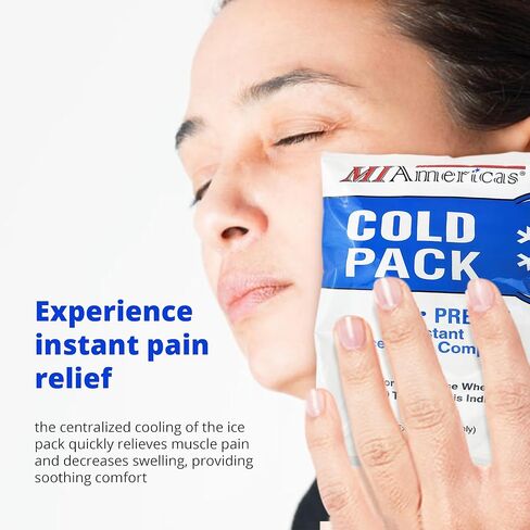 Instant Ice Cold Packs for Injuries (5" x 8.5") 6 Pack Disposable Ice Packs for Cold Therapy Pain Relief, Swelling, Inflammation, Sprains, and Toothache, Excellent Cold Packs for Athletes and Outdoor in Saudi Arabia
