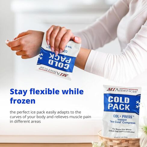 Instant Ice Cold Packs for Injuries (5" x 8.5") 6 Pack Disposable Ice Packs for Cold Therapy Pain Relief, Swelling, Inflammation, Sprains, and Toothache, Excellent Cold Packs for Athletes and Outdoor in Saudi Arabia