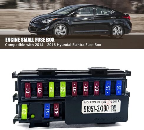 صندوق الصمامات الصغير للمحرك 91951-3X100 متوافق مع 2014 2015 2016 Hyundai Elantra Fuse Box Kit استبدال 919513X100، 91951 3X100 in Kuwait