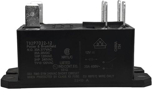 T92P7D22-12 Power Relay 6-1393211-9 (Pack of 2) - 12VDC, 30A General Purpose High Power PCB, Panel Mount Relay, DPST-NO in Saudi Arabia
