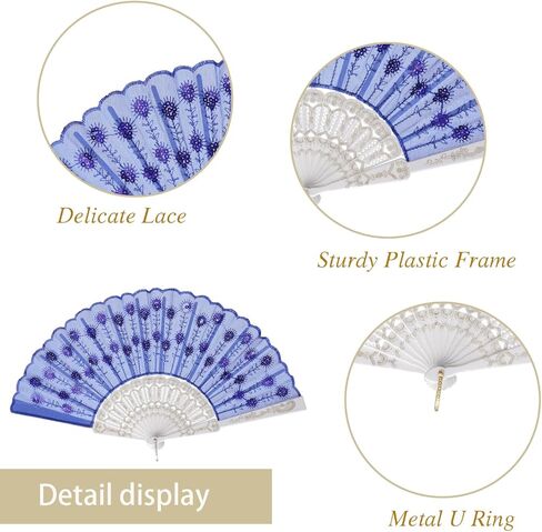 QIRMIZI 10 PACK Fabric Folding Handheld Fans, Perfect for Weddings, Parties, and Dancing,Deeppink in Kuwait