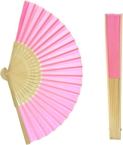 12 حزمة DIY مراوح قابلة للطي اليد الحرير الخيزران المحمولة مراوح قابلة للطي حفل زفاف الكنيسة ديكور غرفة مكتب المنزل in Kuwait