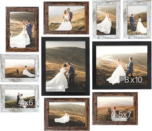 4X4 Picture Frame, Wall Hanging Picture Frames Collage with 3 Opening Frames Distressed White in Saudi Arabia