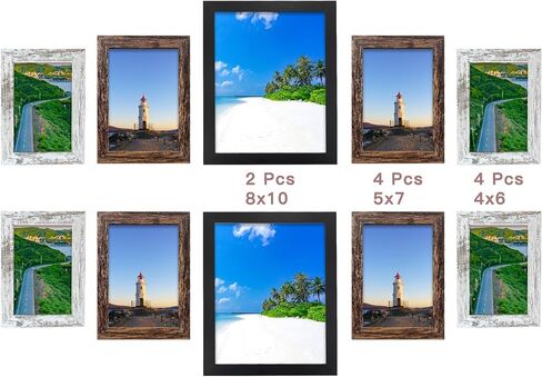 4X4 Picture Frame, Wall Hanging Picture Frames Collage with 3 Opening Frames Distressed White in Saudi Arabia