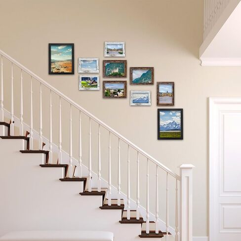 4X4 Picture Frame, Wall Hanging Picture Frames Collage with 3 Opening Frames Distressed White in Saudi Arabia
