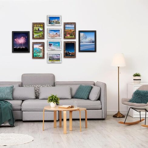 4X4 Picture Frame, Wall Hanging Picture Frames Collage with 3 Opening Frames Distressed White in Saudi Arabia