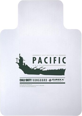 EUREKA ERGONOMIC & Call of DutyⓇ بساط كرسي ألعاب Vanguard Pacific Theatre للأرضيات الصلبة/السجاد، بساط كرسي مكتب عالي التحمل مع شفة، واقي أرضية المكتب المنزلي 36 × 48 شفاف in Kuwait