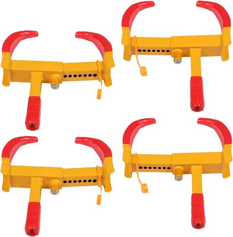 munirater 4 حزمة مكافحة سرقة قفل العجلة قابل للتعديل الإطارات المضادة للسرقة قفل مقطورة قفل عجلة المشبك الإطارات مخلب مقطورة سيارة شاحنة سحب ث / 4 مفاتيح in Kuwait