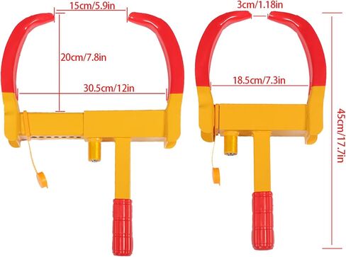 munirater 4 حزمة مكافحة سرقة قفل العجلة قابل للتعديل الإطارات المضادة للسرقة قفل مقطورة قفل عجلة المشبك الإطارات مخلب مقطورة سيارة شاحنة سحب ث / 4 مفاتيح in Kuwait