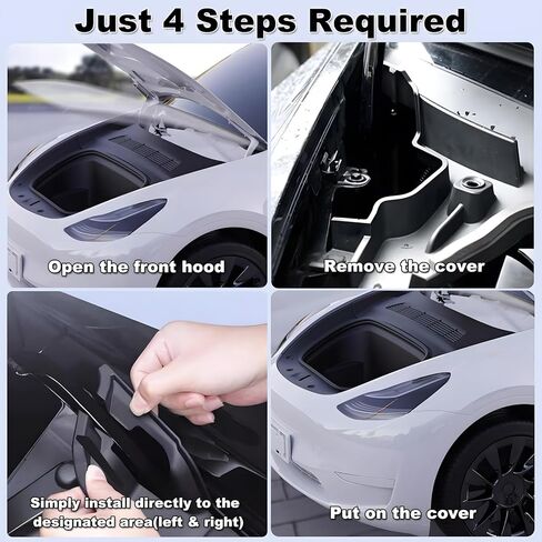 لصندوق حاجز الماء لغطاء محرك السيارة Tesla Model Y، قنوات شبكة توجيه المياه لصندوق السيارة الأمامي لملحقات Tesla Model Y 2024 2023 2022 2021، غطاء شبكي واقٍ متوافق مع الطراز Y (قطعتان/مجموعة) in Kuwait