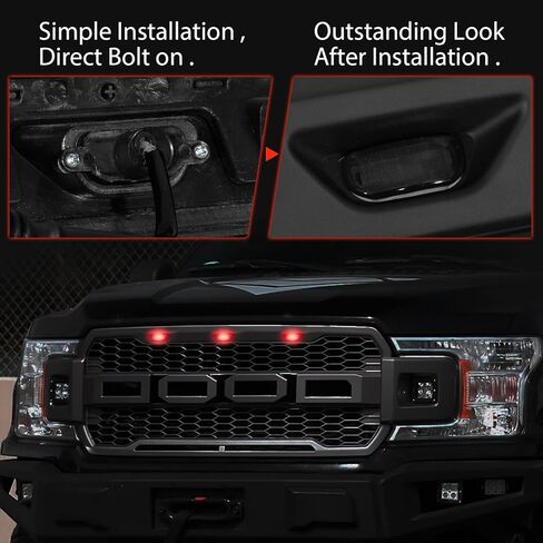 LED Grill Lights for F150 2004-2019 Raptor Aftermarket Grill Ram 1500 2013-2018 Front Grille Car Accessories Blue Lights in Kuwait