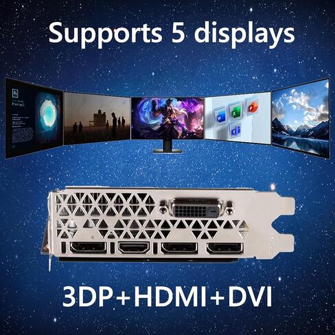 بطاقة رسومات maxsun AMD Radeon RX 580، بطاقة فيديو 2048SP GDDR5 256 بت لألعاب الكمبيوتر مع منفذ عرض HDMI DP DVI PCI Express 3.0 لوحة رسومات مزدوجة المروحة in Kuwait