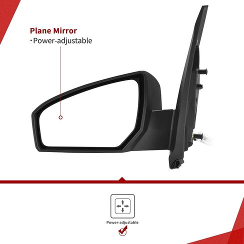 مرآة باب مرآة جانبية للسائق من YITAMOTOR متوافقة مع 2007 2008 2009 2010 2011 2012 سنترا، مرآة رؤية خلفية غير قابلة للطي وغير قابلة للتدفئة وضبط الطاقة in Saudi Arabia
