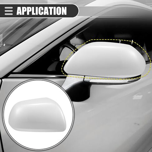 Motoforti Right Side Mirror Cover Cap, Rearview Mirror Cover Cap, for Toyota Highlander 2009-2014, ABS, Black in Kuwait