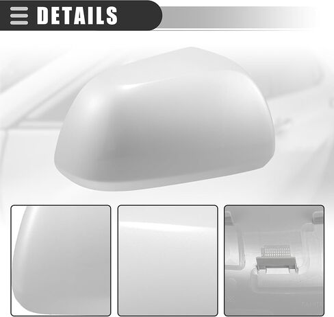 Motoforti Right Side Mirror Cover Cap, Rearview Mirror Cover Cap, for Toyota Highlander 2009-2014, ABS, Black in Kuwait